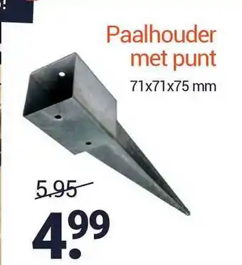 Inter Chalet Paalhouder met punt 71x71x75 mm aanbieding