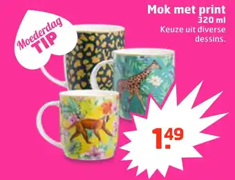 Trekpleister Mok met print 320 ml aanbieding