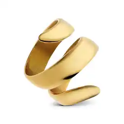 Lucardi Gerecycled stalen 18 karaat goldplated ring Rosamonde aanbieding