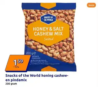 Action Snacks of the World honing cashew- en pindamix aanbieding