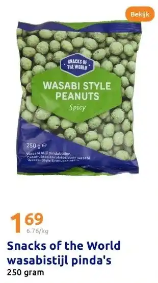 Action Snacks of the World wasabistijl pinda's aanbieding