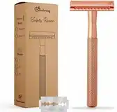 Bol.com Bamboozy Safety Razor Rose Gold Goud voor vrouwen dames Double Edge Single Blade Zero Waste Scheren aanbieding