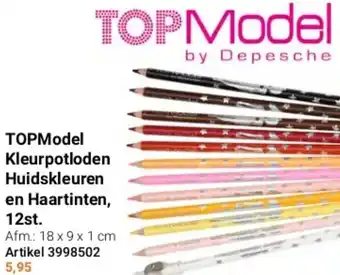 Lobbes TOPModel Kleurpotloden Huidskleuren en Haartinten, 12st. aanbieding