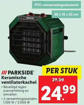 Lidl PARKSIDE Keramische ventilatorkachel aanbieding
