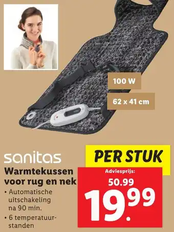 Lidl Sanitas Warmtekussen voor rug en nek aanbieding