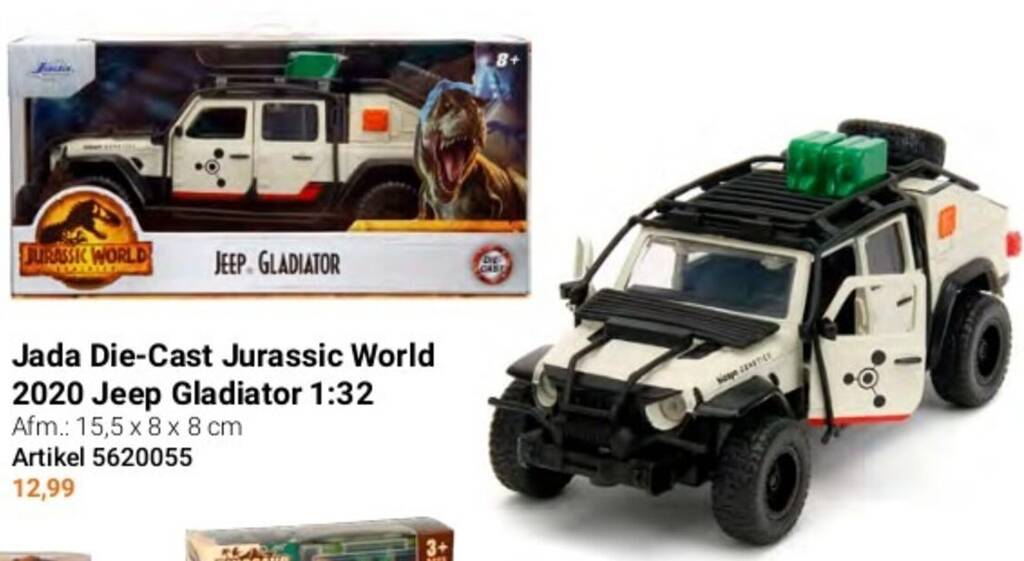 Jouet Voiture Jurassic World Jeep Gladiator 2020 - Échelle 1:32 - Par Jada Toys