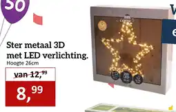 Tuincentrum de Driesprong Ster metaal 3D met LED verlichting. aanbieding