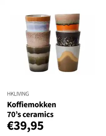 Nijhof Koffiemokken 70's ceramics aanbieding