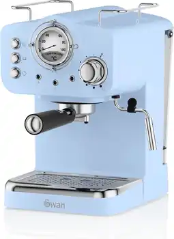 Bol.com Swan Retro Espressomachine - Blauw - 15 bar -met stoompijpje aanbieding