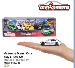 Lobbes Majorette Dream Cars Italy Auto's, 5st. aanbieding