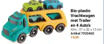 Lobbes Bio-plastic Vrachtwagen met Trailer en 4 Auto's aanbieding