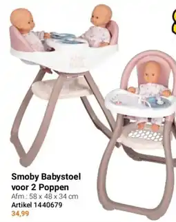 Lobbes Smoby Babystoel voor 2 Poppen aanbieding