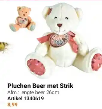 Lobbes Pluchen Beer met Strik aanbieding