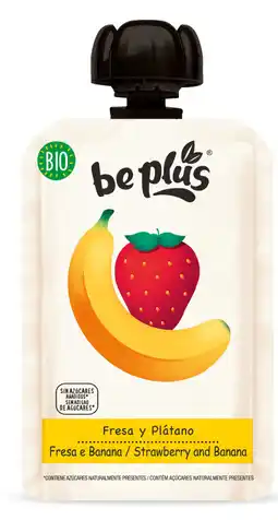 De Online Drogist Be Plus Knijpfruit Strawberry & Banana aanbieding