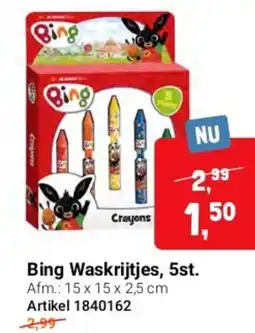 Lobbes Bing Waskrijtjes, 5st. aanbieding