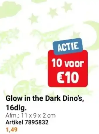 Lobbes Glow in the Dark Dino's, 16dlg. aanbieding