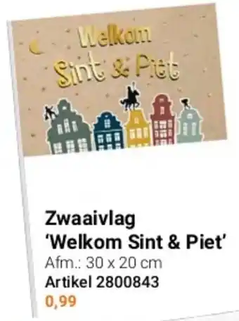 Lobbes Zwaaivlag 'Welkom Sint & Pieť aanbieding