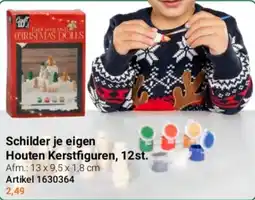 Lobbes Schilder je eigen Houten Kerstfiguren, 12st. aanbieding