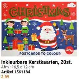 Lobbes Inkleurbare Kerstkaarten, 20st. aanbieding