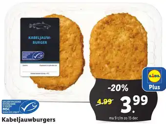 Lidl Kabeljauwburgers aanbieding
