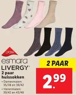 Lidl Esmara LIVERGY 2 paar huissokken aanbieding