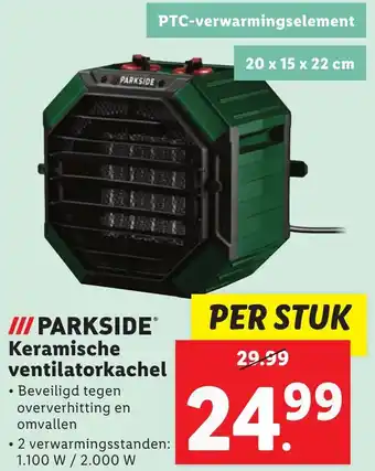 Lidl PARKSIDE Keramische ventilatorkachel aanbieding