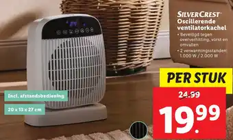 Lidl SILVER CREST Oscillerende ventilatorkachel aanbieding