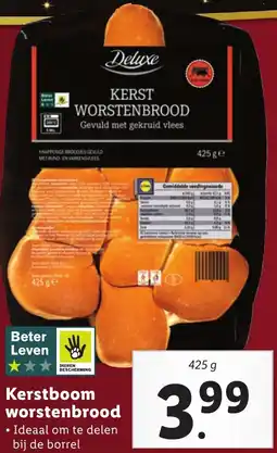 Lidl Kerstboom worstenbrood aanbieding