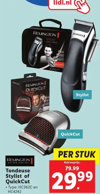 Lidl Remington Tondeuse Stylist of QuickCut aanbieding