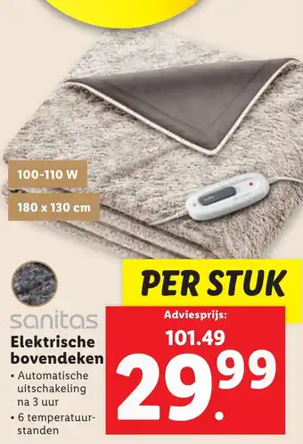 Lidl Sanitas Elektrische bovendeken aanbieding