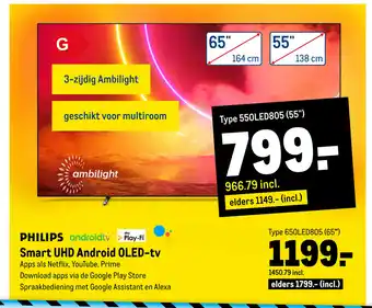 Makro Philips Smart UHD Android OLED-tv aanbieding