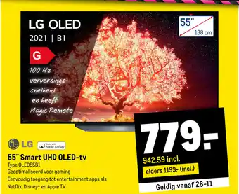 Makro 55 Smart UHD OLED-tv aanbieding