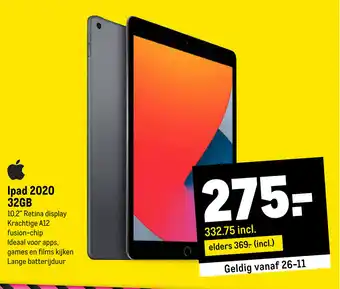 Makro Ipad 2020 32GB aanbieding