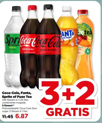 PLUS Coca-Cola, Fanta, Sprite of Fuze Tea aanbieding