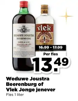 PLUS Weduwe Joustra Beerenburg of Vlek Jonge jenever aanbieding