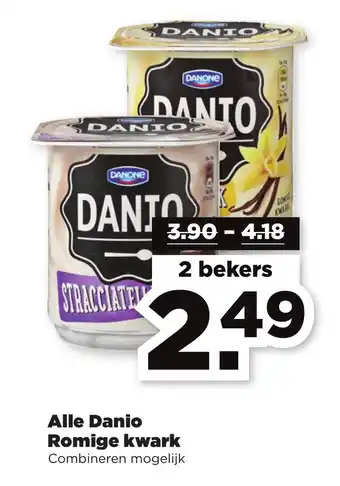 PLUS Alle Danio Romige kwark aanbieding