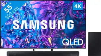 Coolblue Samsung QLED 4K 55Q74D (2024) + Soundbar aanbieding