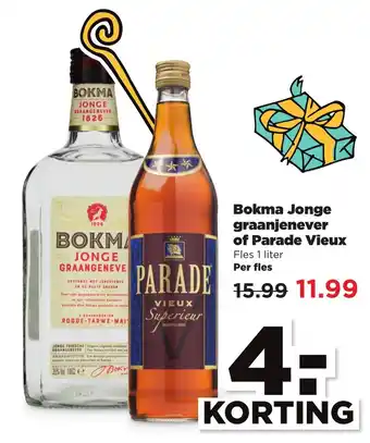 PLUS Bokma Jonge of Parade Vieux 1L aanbieding