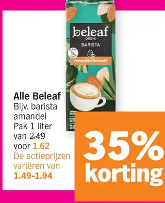 Albert Heijn Alle Beleaf Bijv. barista aanbieding