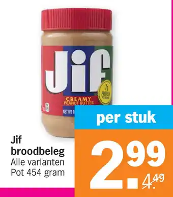 Albert Heijn Jif broodbeleg aanbieding