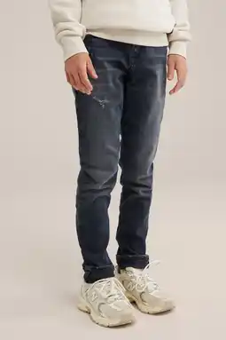 Wehkamp WE Fashion slim fit jeans grey blue denim aanbieding