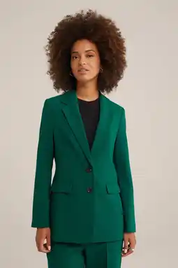 Wehkamp WE Fashion rechtvallende blazer groen aanbieding