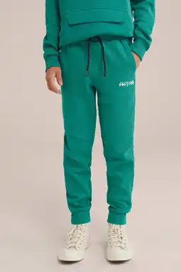 Wehkamp WE Fashion slim fit joggingbroek petrol groen aanbieding