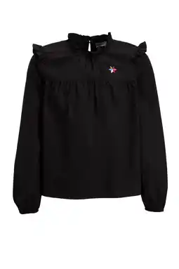 Wehkamp Me & My Monkey Top Roanne met borduursel zwart aanbieding