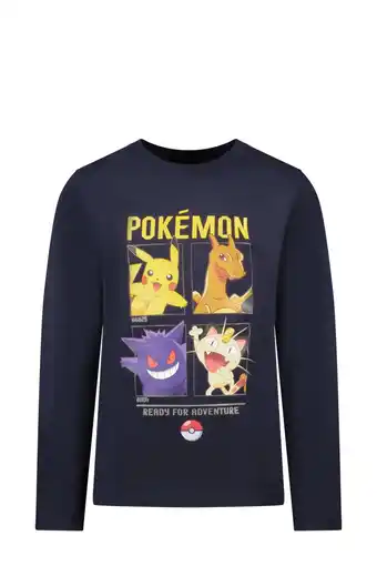 Wehkamp TYGO & vito Pokemon longsleeve Pokémon met printopdruk donkerblauw aanbieding