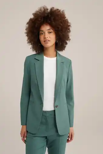 Wehkamp rechtvallende blazer green khaki aanbieding