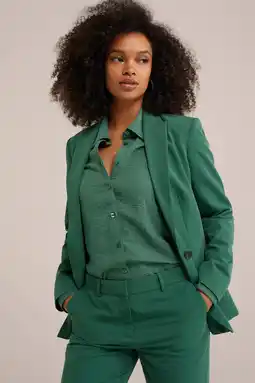 Wehkamp getailleerde blazer groen aanbieding