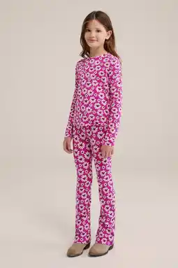 Wehkamp WE Fashion broek met all over print intense pink aanbieding