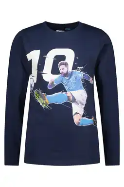 Wehkamp Messi longsleeve Goal met printopdruk donkerblauw aanbieding