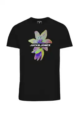 Wehkamp JACK & JONES JUNIOR T-shirt JCOFLOWER met printopdruk zwart aanbieding